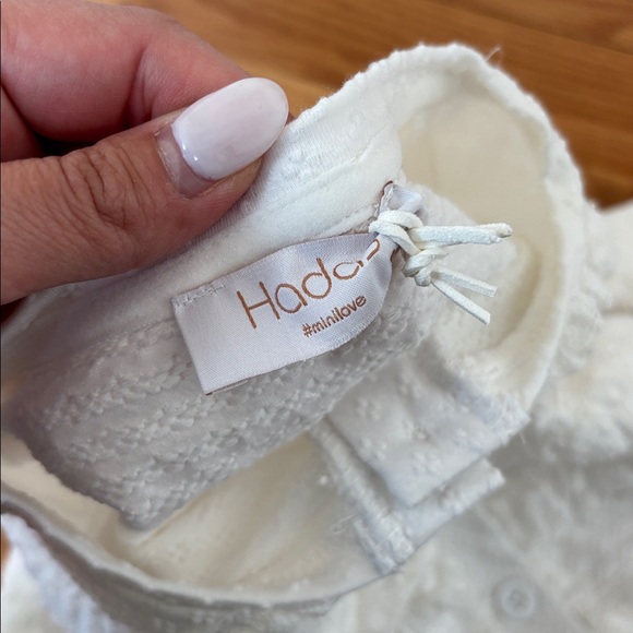 White Ruffled Button-Front Cardigan - Picture 3 of 3